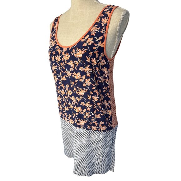 Joie Reversible Floral Silk Tank Dress XS Navy & Peach - Picture 2 of 9